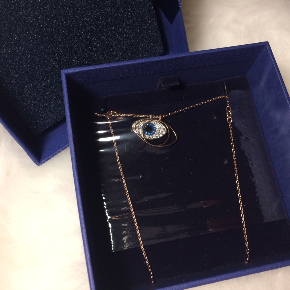 Swarovski duo evil eyes pendant