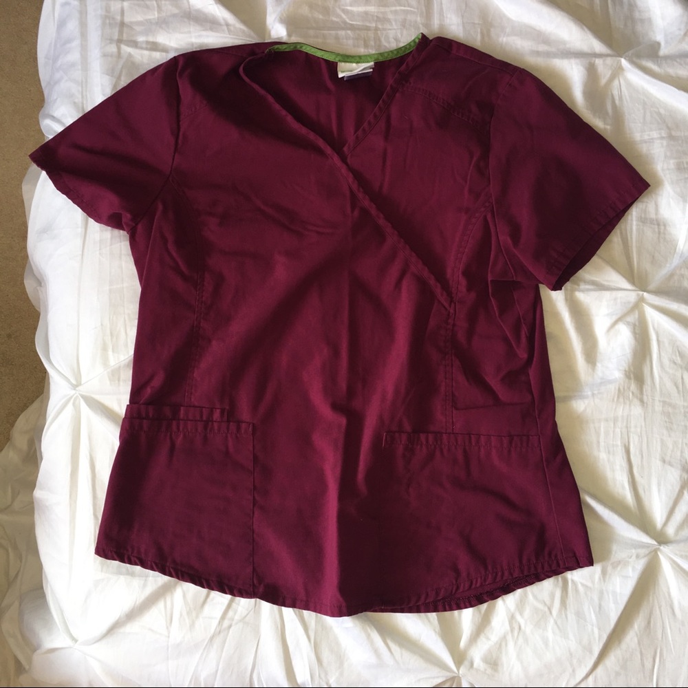 Magenta Scrub Top