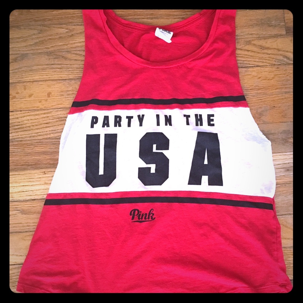 Red muscle tank from Victoria Secret.