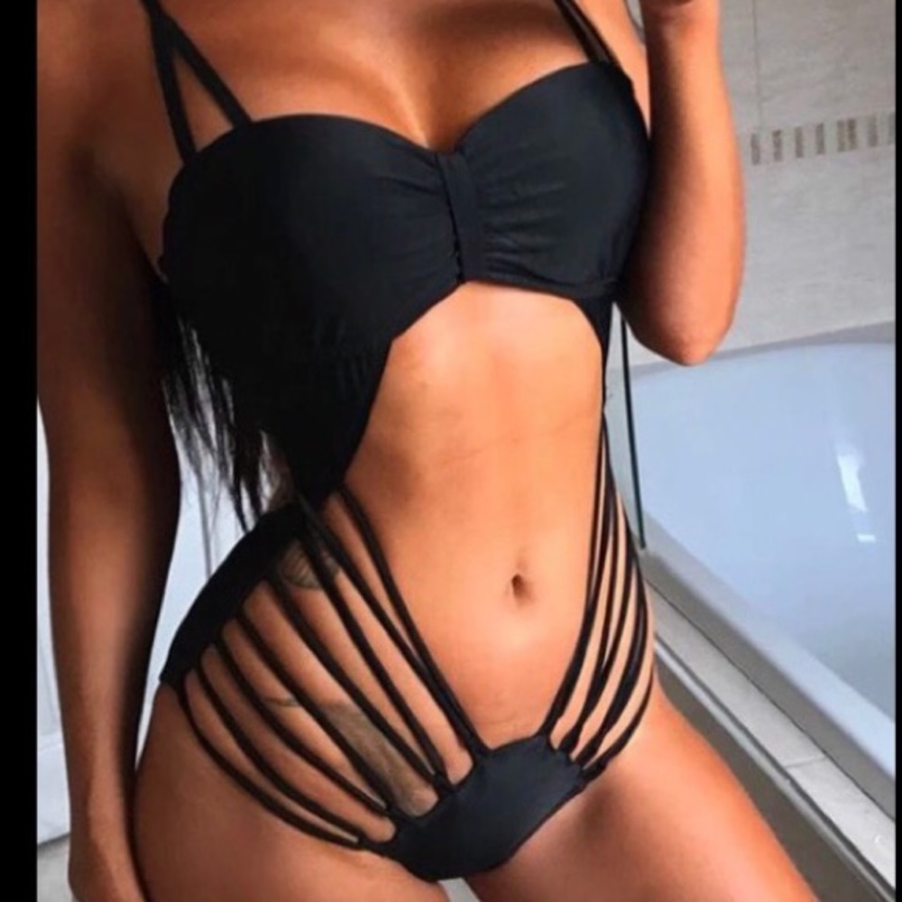 Sexy Black One Piece Swim suit