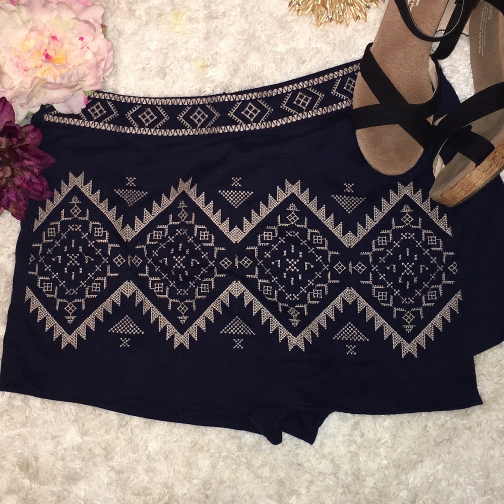 Tribal Embroidered Skort
