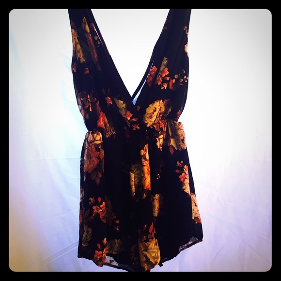 audrey 3+1 Dresses & Skirts - Black Floral Romper