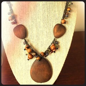 Wooden beaded 18" necklace