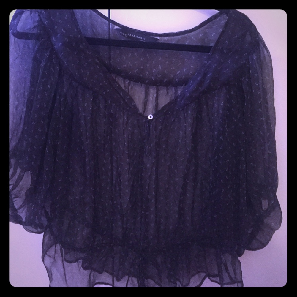 Zara Basic Women's Sheer Blouse