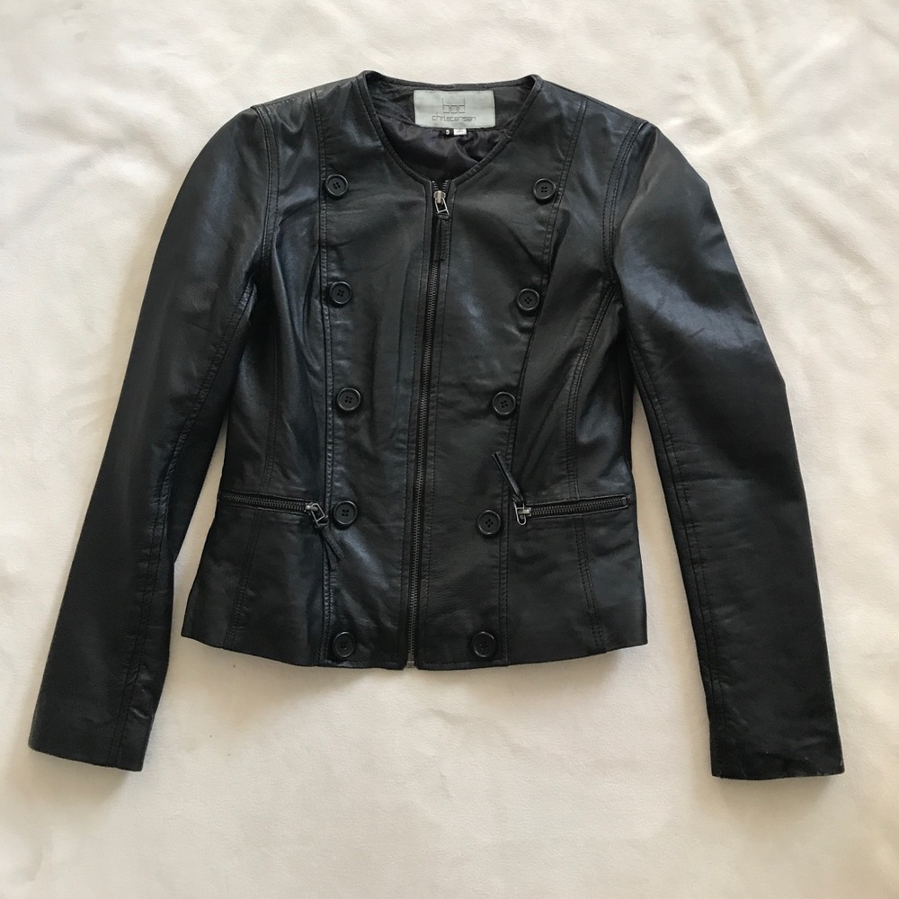 Black leather jacket
