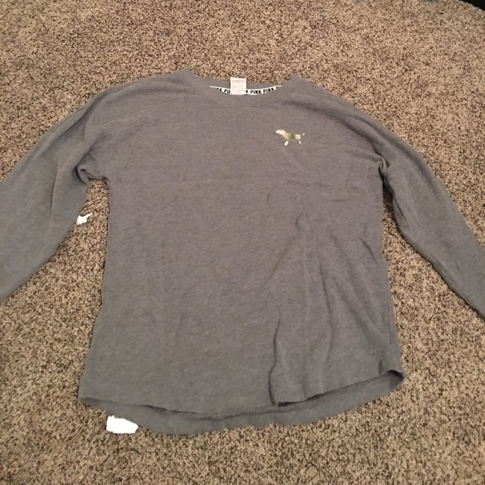 Dark gray VS pink long sleeve sweatshirt