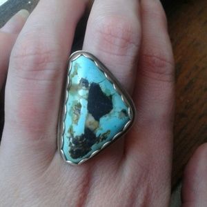 SALE! Triangle Turquoise and Sterling Silver Ring