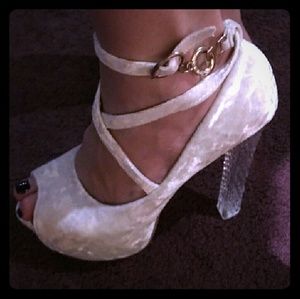 Adorable Velour Glass Heels