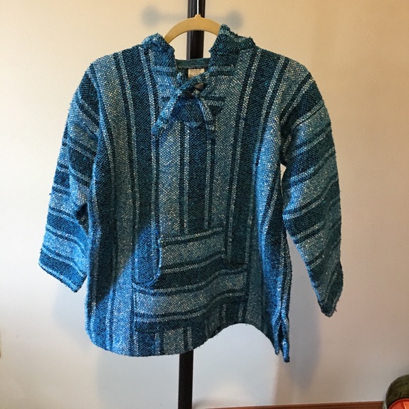Beautiful blue poncho from Mexico! - Picture 1 of 2