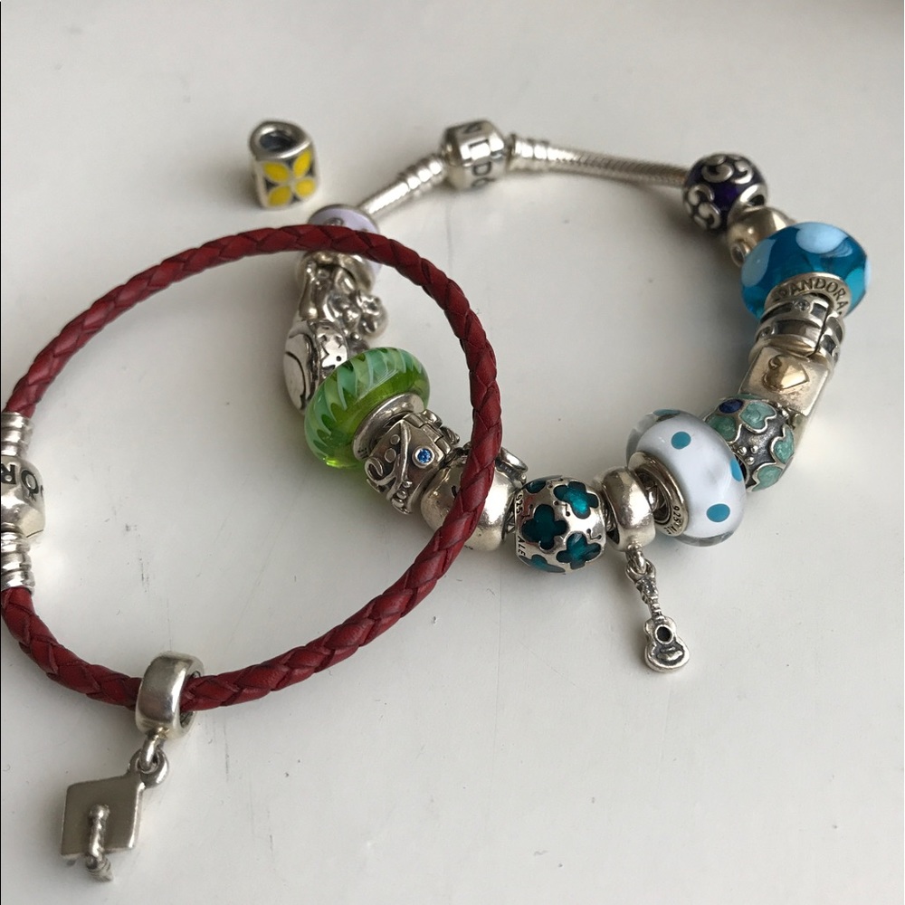 Authentic Pandora bracelet set with charms