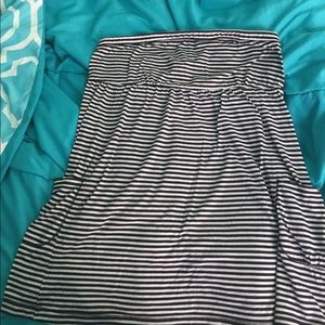 Black and white striped tube top!