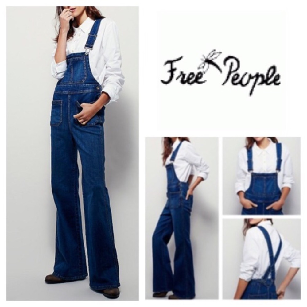 Free people denim retro overalls size 31