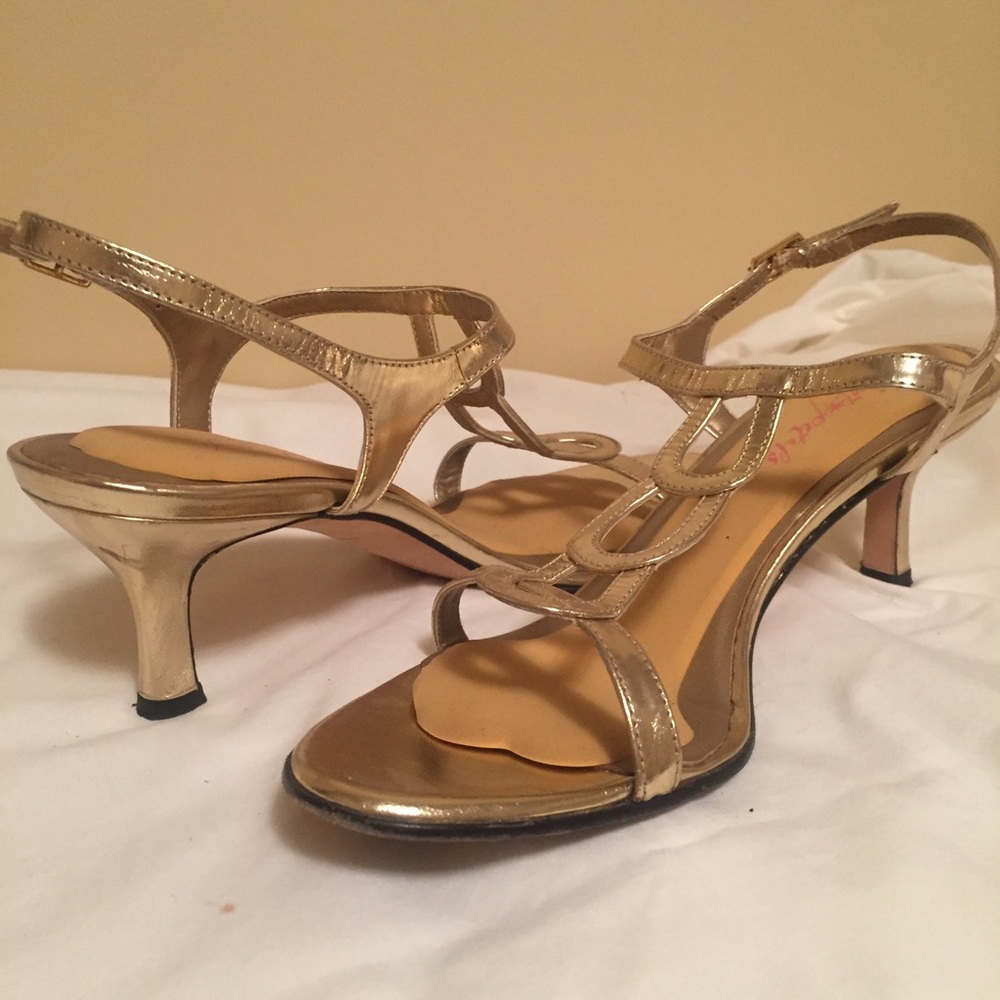 Metallic Gold Strappy Heels