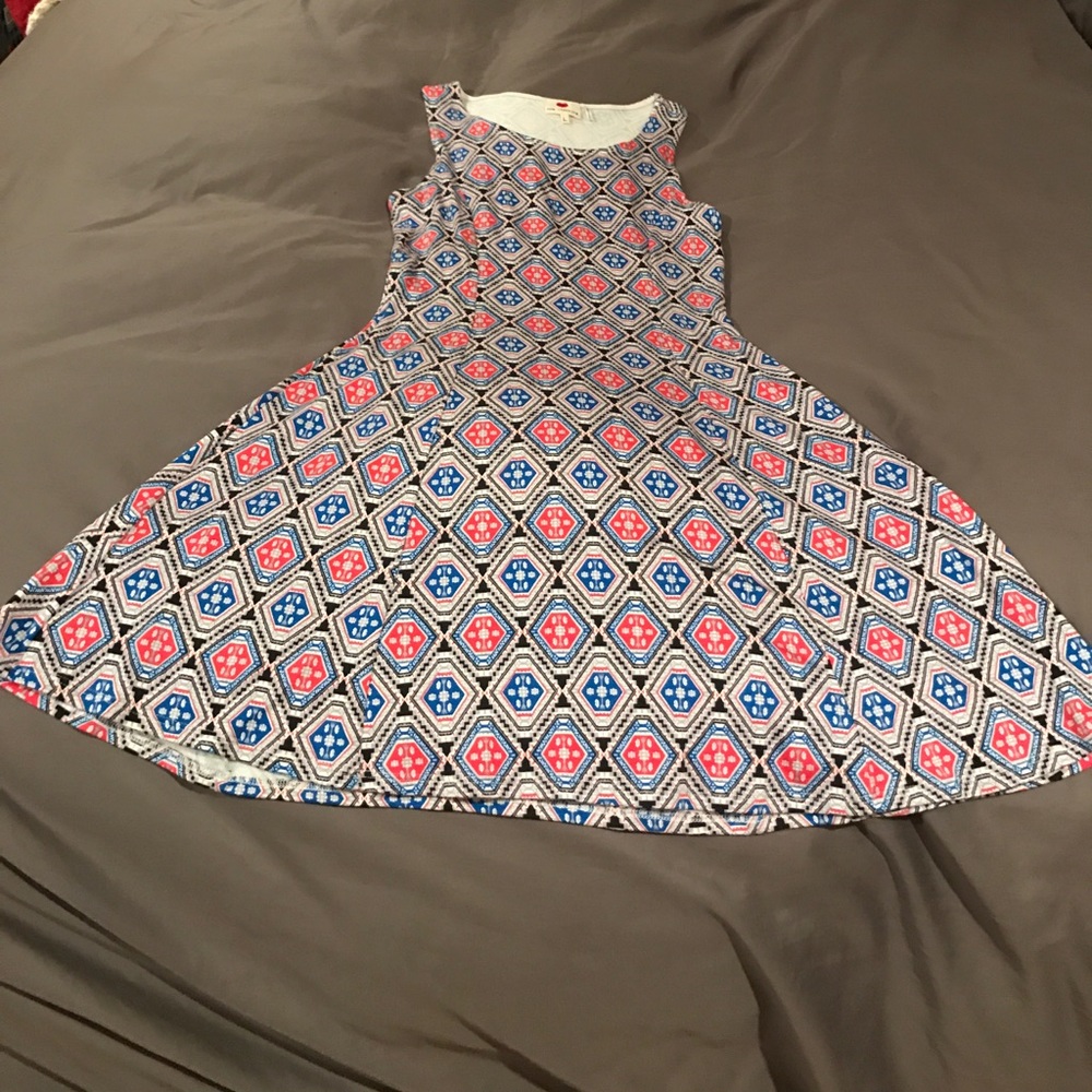 Fun patterned skater dress || one clothing