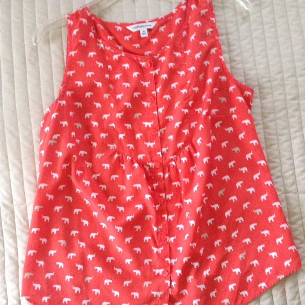 Elephant Pattern Tank Top Blouse