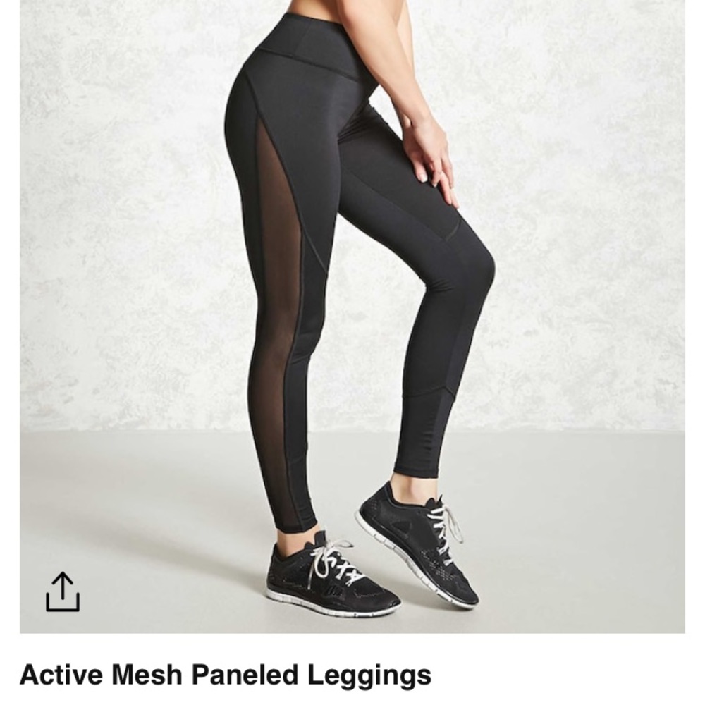 F21 Active Mesh Paneled Leggings NWT