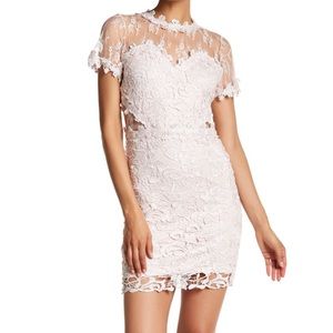NEW Soieblu Cream Mock Neck Crochet Lace Dress