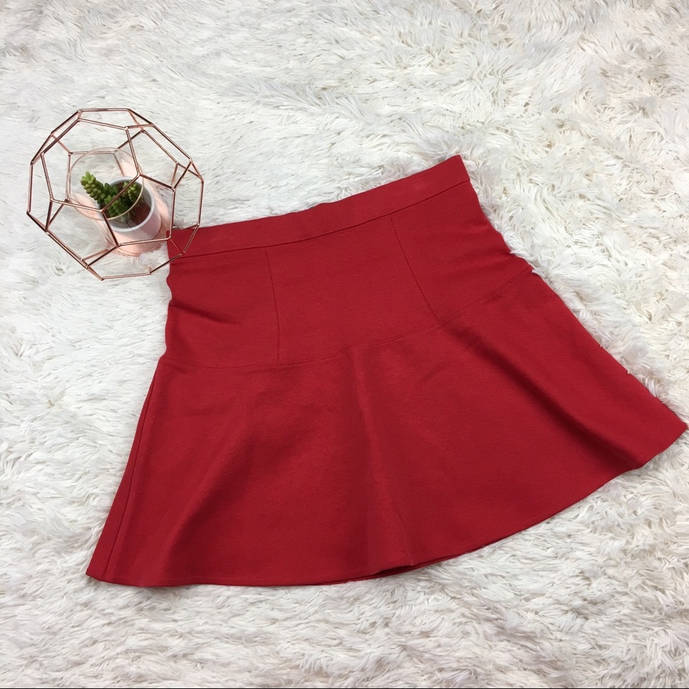 Madewell Circle Flare Skater Skirt Red