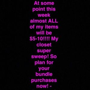 CLOSET SUPER SWEEP COMING