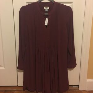 Long sleeve maroon dress