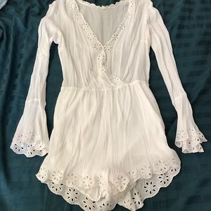 White eyelet romper