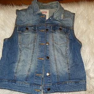 Denim vest.