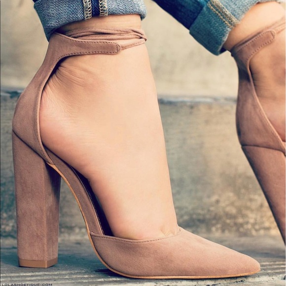 Tan pointy single sole pump heel toe ππ - Picture 2 of 2