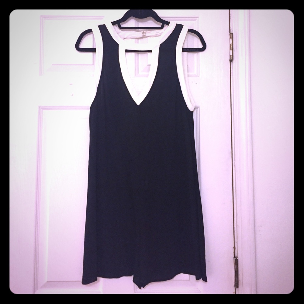 Black and white retro romper
