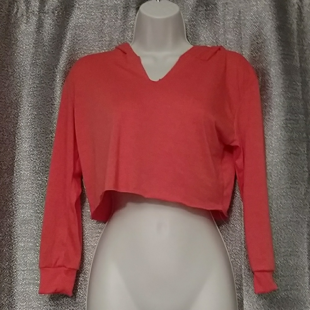 NWOT Orange Crop Top Hoodie❤