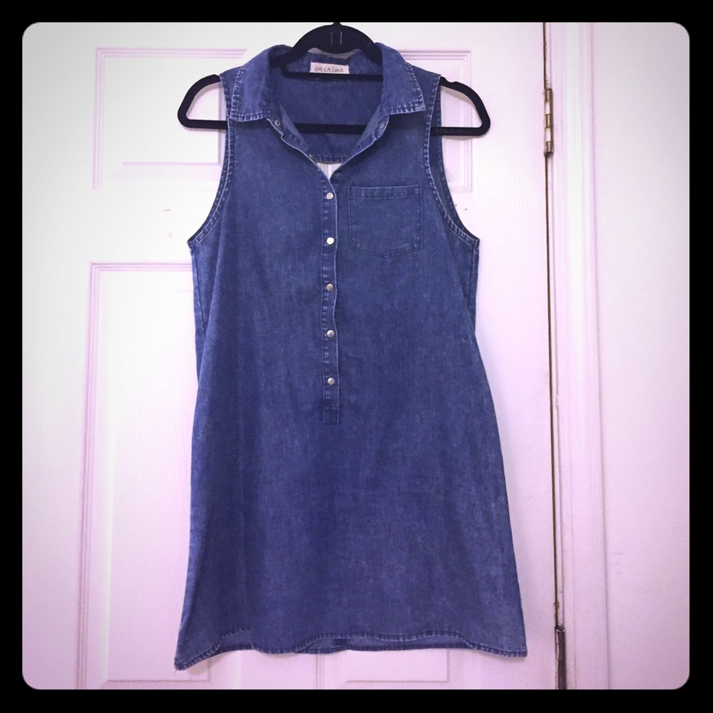 Soft Jean material button-up dress
