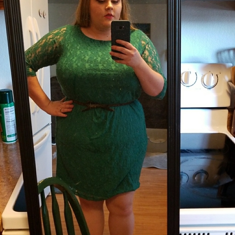 Lace Dress with Belt