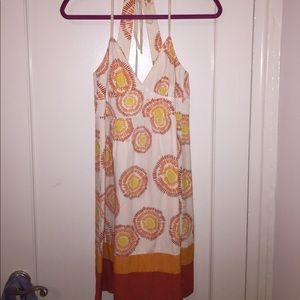 Trina Turk Orange and Beige Sundress