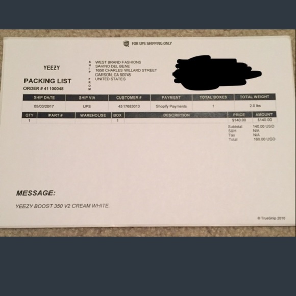 Yeezy 350 V2 Triple White/Cream White - Picture 4 of 4