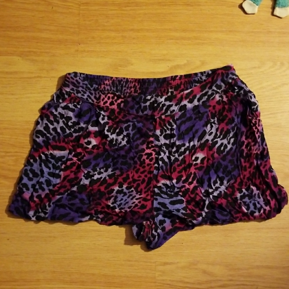 Purple cheetah shorts