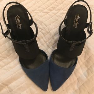 Charles by Charles Davis Blue Suede Heels