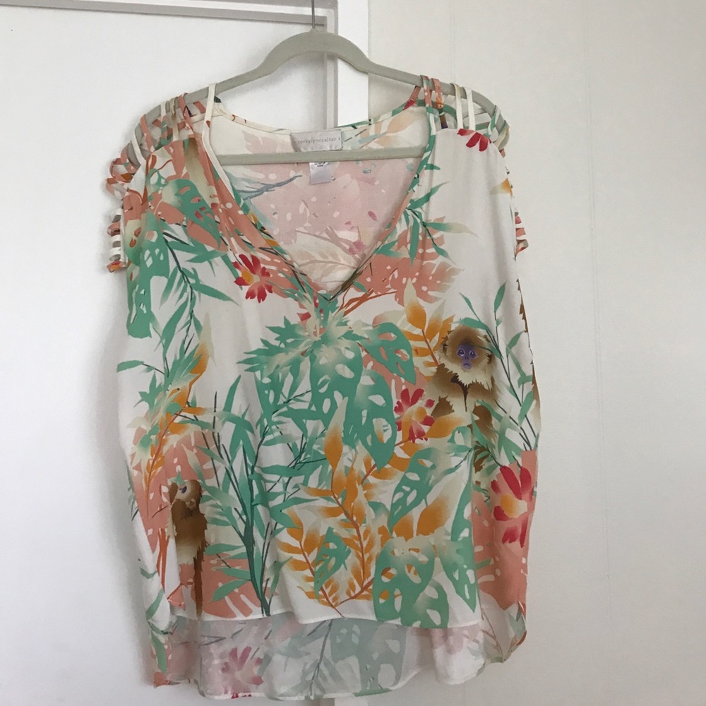 Silk floral top