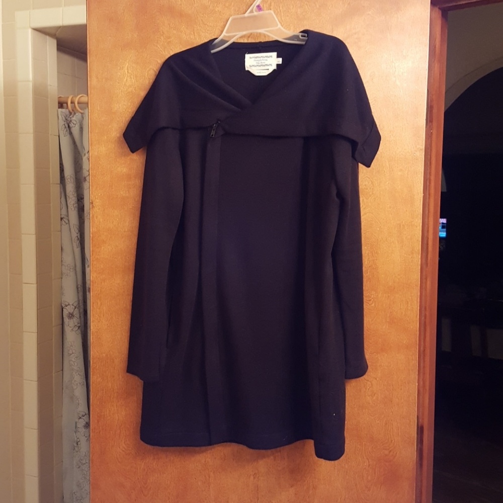 Vera Wang Black Sweater Zip-Up