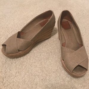 Tory Burch Wedge Peep Toe Espadrilles