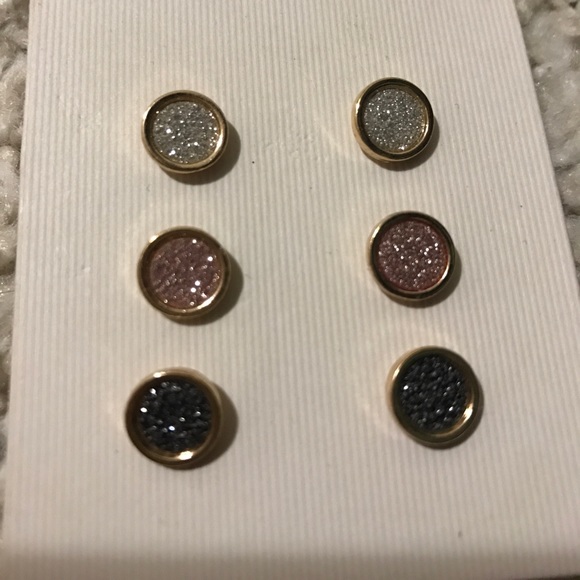 Pack of 3 - Glitter Stud Earrings - Picture 3 of 3