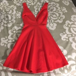Lulus open back red dress