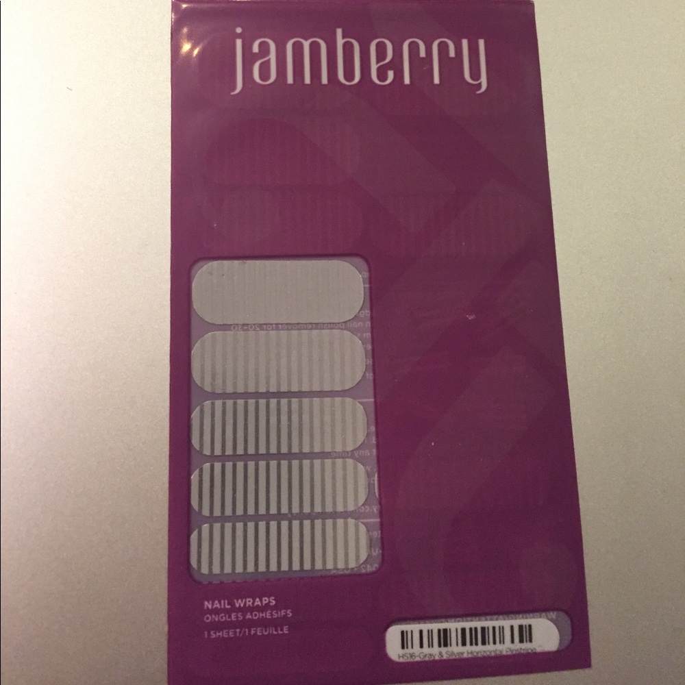 Gray & Silver Horizontal Pinstripe Nail Wraps