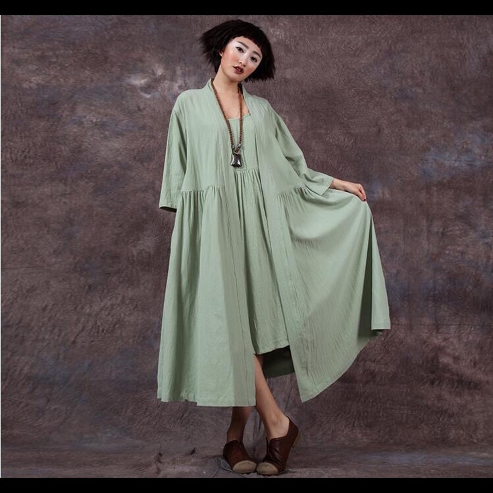 Cotton trench coats cardigan