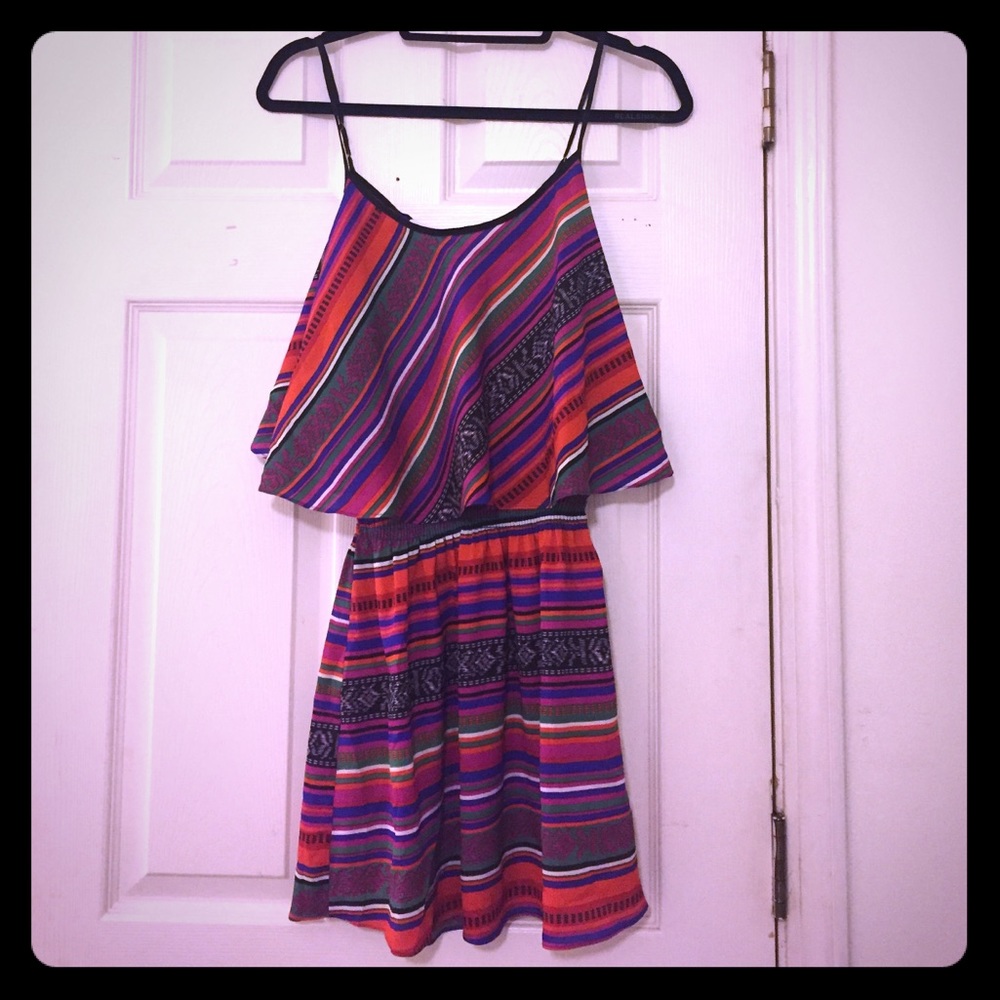 Multi colored striped dress
