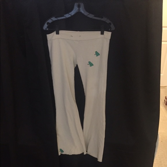 primp cream green medium frog sweatpants pants tan - Picture 2 of 5