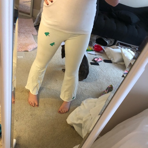 primp cream green medium frog sweatpants pants tan - Picture 5 of 5