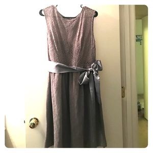 Bridesmaid dress. Grey lace size 14