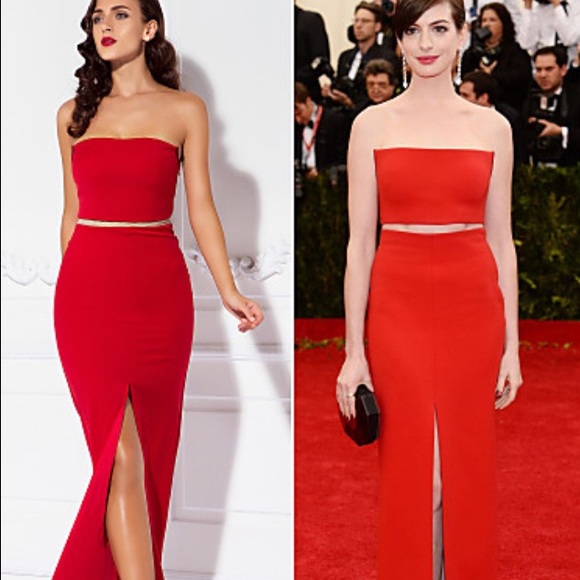 Open back / Column Strapless Floor-Length Dress - Picture 8 of 8