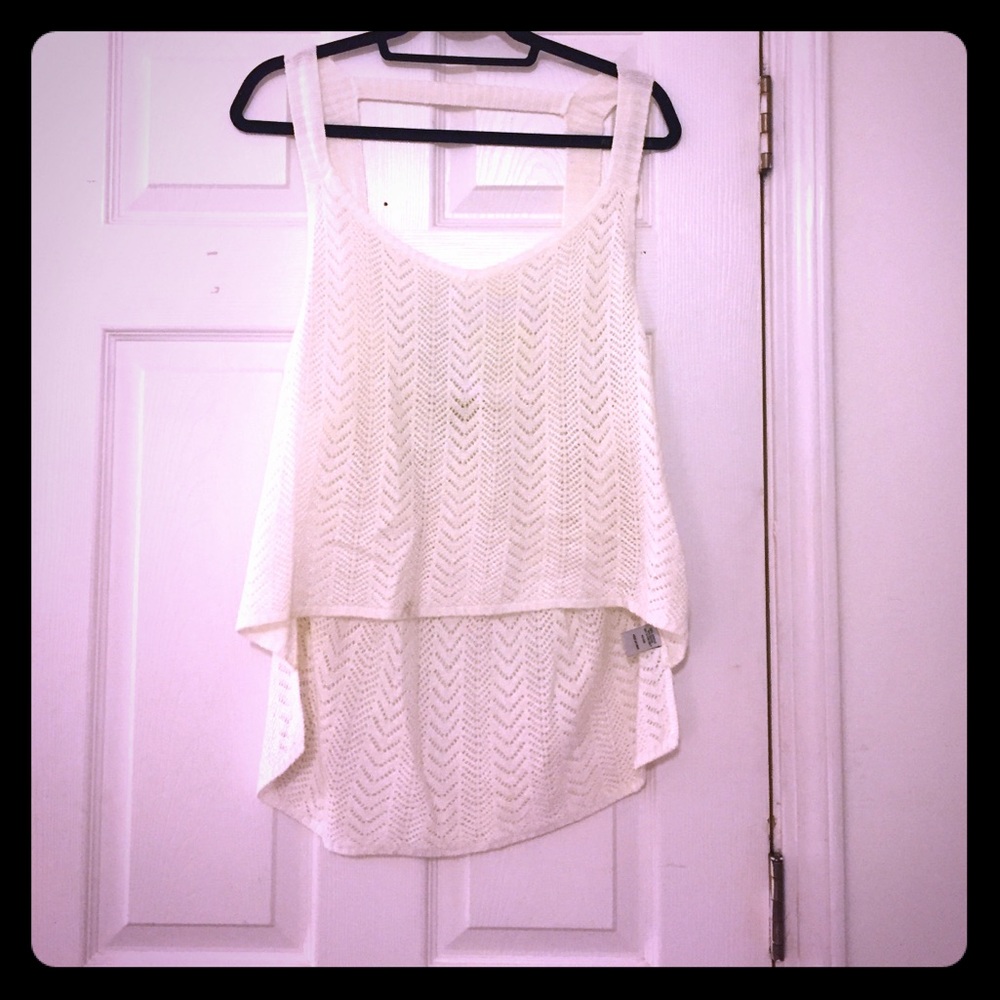 Eggshell knit tank top
