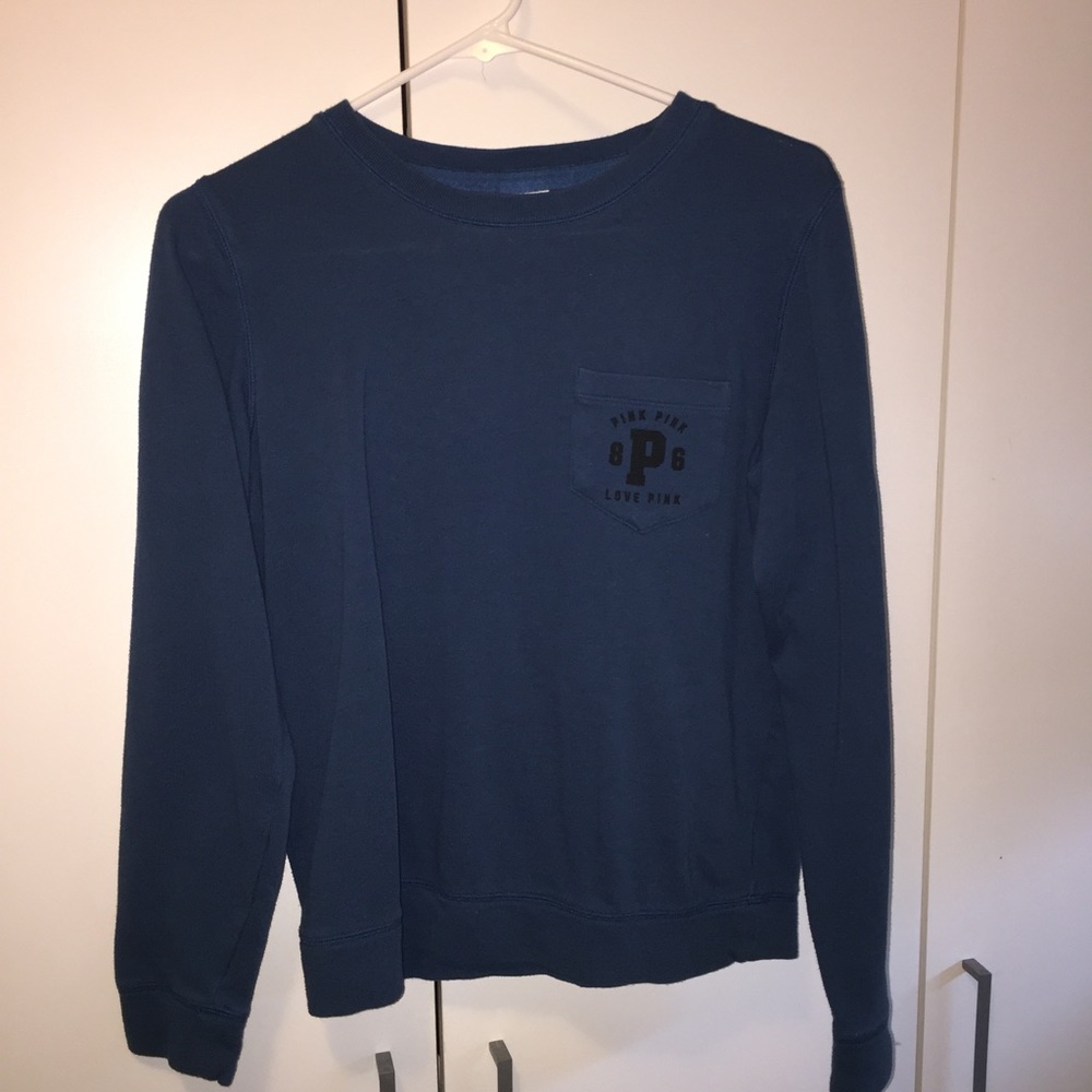 VS PINK Logo Fleece Crew Neck Sweatshirt