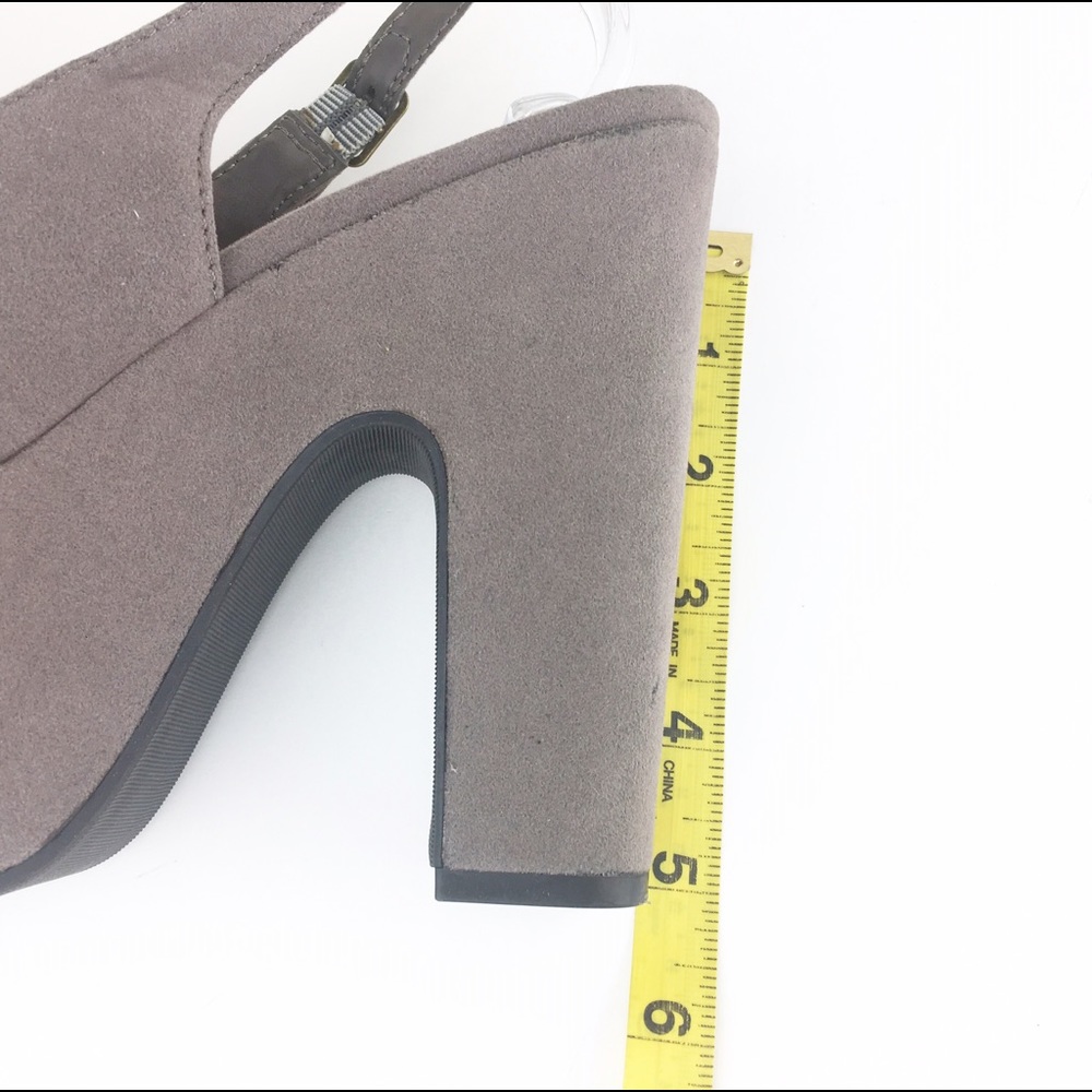 Madden Girl Suede Gray Purple Platforms Slingback - Picture 5 of 8